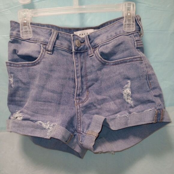 Pacsun los Angeles Jean shorts size 24 highrise super stretch - Picture 1 of 3